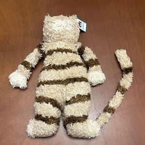 NEW Jellycat Medium Bunglie Kitten Cat Plush Cream & Brown Stripe